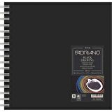 Fabriano Black Drawing Book Murillo Nero 190gr Squared Spiralli Çizim Blok 40 Sayfa 30x30cm