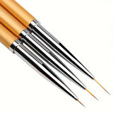 Art Tone Detay İçin 3'Lü Adet Metal Sap Fırça Seti Çizgi için Minyatür Sulu , Akrilik, Guaj, Yağlı Boya