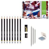 Adel Yayınları Eskiz Başlangıç Seti 2 + Dereceli kalem + a5 Defter + Dağıtıcı Set + silgi + Açacak + Hamur silgi