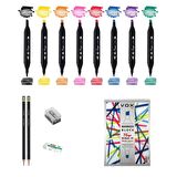 Tinge Marker Kalem Çizim Seti 3 + Marker Defteri + Dereceli Kalem + Silgi + Açacak