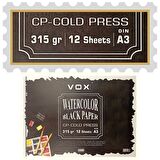 VOX Art Suluboya Sketch Defter A3 315gr 12 Yaprak Black Siyah