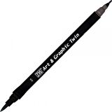 Zig Art & Graphic Twin TUT-80 Fırça Uçlu Marker Dark Gray 074