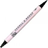 Zig Scroll & Brush Pen Çift Çizgi Kaligrafi Kalemi Pure Black 010