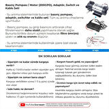 Su Arıtma Cihazı 200GPD Basınç Pompası Tam Kit (Motor)