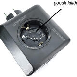 oklu Grup Priz Kablosuz Akım Korumalı Isıya Dayanıklı Termal Çocuk Korumalı 3x Usb 3.0 3x Fiş Girişli Ofis Ev