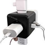 oklu Grup Priz Kablosuz Akım Korumalı Isıya Dayanıklı Termal Çocuk Korumalı 3x Usb 3.0 3x Fiş Girişli Ofis Ev