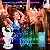 Bluetooth müzik hoparlör yıldız uzay projektör gece lambası çocuklar hediye ev dekor için