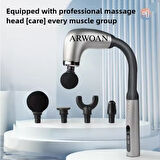 ARWOAN Masaj Tabancası Derin Doku Kas Gevşetici, Sessiz Motor, 4 Başlık Aparatı ile Profesyonel Masaj Cihazı