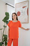 Oranj T-Shirt Ve Pantolon Takım