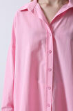 Geniş Manşet Detaylı Gömlek - Şeker Pembe