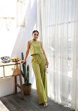 Keten Bluz Ve Pantolon İki̇li̇ Takim