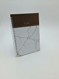 Telli Mermer Defter & Siyah Kupa & Siyah Kupa & Godiva Çikolata Hediye Seti