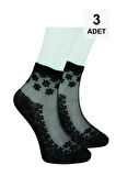3 Adet Tül Patik Çorap - Siyah