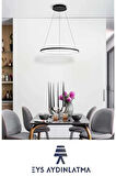Round Led Siyah Avize Led Sarkıt Avize 3 Renk Yuvarlak Sarkıt Led Avize