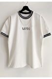 Unisex Beyaz Yeni Sezon Oversize Bryant 24 Baskılı Yazlık T-shirt