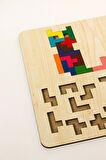 Ahşap Eğitici Puzzle | 3’ü 1 Arada Şekiller, Renkler ve Hayvanlar Yapboz | Montessori 3+ Yaş Oyuncak
