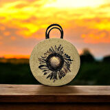 Hasır Çanta, Silindir Çanta, Tasarım Çanta, Koyu Kahve Desenli Silindir El Çantası