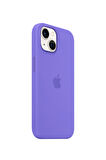 Ask Cover Apple iPhone 13 için MagSafe Özellikli Silikon Kılıf Lansman Logolu Kılıf - Lila