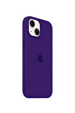 Ask Cover Apple iPhone 13 için MagSafe Özellikli Silikon Kılıf Lansman Logolu Kılıf - Mor
