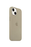 Ask Cover Apple iPhone 13 için MagSafe Özellikli Silikon Kılıf Lansman Logolu Kılıf - Taş