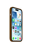 Ask Cover Apple iPhone 15 için MagSafe Özellikli Silikon Kılıf Lansman Logolu Kılıf - Kahverengi