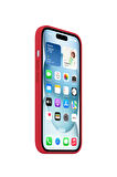 Ask Cover Apple iPhone 15 Plus için MagSafe Özellikli Silikon Kılıf Lansman Logolu Kılıf - Kırmızı