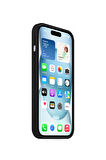 Ask Cover Apple iPhone 15 Plus için MagSafe Özellikli Silikon Kılıf Lansman Logolu Kılıf - Siyah