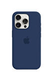 Ask Cover Apple iPhone 15 Pro için MagSafe Özellikli Silikon Kılıf Lansman Logolu Kılıf - Lacivert