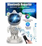 Astronot Projektör Bluetooth Hoparlör Yıldız Işıklı Galaksi Samanyolu Gece Lambası Kumandalı