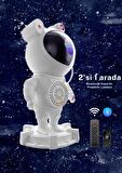 Astronot Tasarım Bluetooth Hoparlör Galaxy Gökyüzü Projektör Zamanlayıcı Gece Lambası Projektör