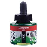 Amsterdam AMSTERDAM AKRİLİK MÜREKKEP : Acrylic Ink : 30ml : Permanent Green Light 618
