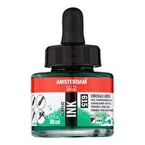 Amsterdam AMSTERDAM AKRİLİK MÜREKKEP : Acrylic Ink : 30ml : Emerald Green 615