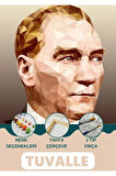Başkomutan Atatürk Sayılarla Boyama Seti, Hobi Seti, 40X50 Tablo, Fırça Boya Asma Aparatı Dahil,