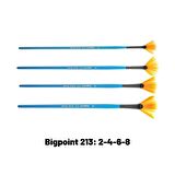 Bigpoint 213 Serisi Sentetik Kıl Yelpaze Fırça 4'lü Set 2-4-6-8