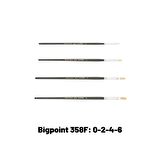 Bigpoint 358F Serisi Beyaz Doğal Kıl Düz Kesik Fırça 4'lü Set 0-2-4-6