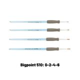 Bigpoint 510 Serisi Sentetik Kıl Akrilik Sap Yuvarlak Fırça 4'lü Set 0-2-4-6