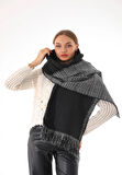 Wearflawless Ekose Desenli Yün Dokulu Çift Taraflı Atkı Şal