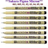 Sakura Pigma Micron Teknik Çizim Kalem Seti 8'li (0.03 - 0.05 - 0.1 - 0.2 - 0.3 - 04 - 0.5 - 0.8)