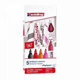 Edding Tekstil Markörü 2-3mm 5'li Kutu Sıcak Renkler
