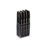 Shinhan Art Touch Twin Marker Pen : Çift Uçlu Marker Kalemi : 12Lİ SET SICAK GRİLER