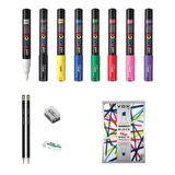 Uni Posca Marker Kalemi Çizim Seti 2 + 1m (0.7 mm) 8'li Set  8'li Set 