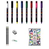 Uni Posca Marker Kalemi Çizim Seti 2 + 1mr (0.7 mm) 8'li Set  8'li Set 