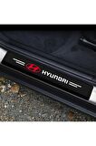 Hyundai Logolu Karbon Kapı Eşiği Koruyucu Bant Folyo 4'lü Set