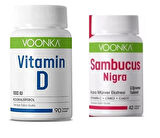 Voonka Vitamin D İçeren Takviye Edici Gıda 90 Kapsül -Voonka Sambucus Nigra 42 Çiğneme Tablet