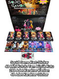 SquidGame2 (48 Mini Kutu 288 Adet Karakter Kartı 48 Adet Karakter Sticker) Hediye Paketinde Gönderim Oyun Kağıtları