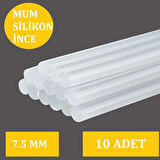Winnboss İnce Şeffaf Sıcak Mum Silikon 7.5MM 30CM 10 Adet
