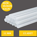 Winnboss Kalın Şeffaf Sıcak Mum Silikon 11MM 30CM 15 Adet