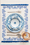 Azure Blue, Duck Keten Amerikan Servis, 6 Kişilik, 6'lı Amerikan servis 40x50