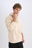 DeFacto Oversize Geniş Kalıp Kapüşonlu Sırt Baskılı Sweatshirt D0851AX24AUBG702