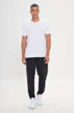 %100 Organik Pamuklu Erkek Beyaz Slim Fit Dar Kesim Bisiklet Yaka Tişört